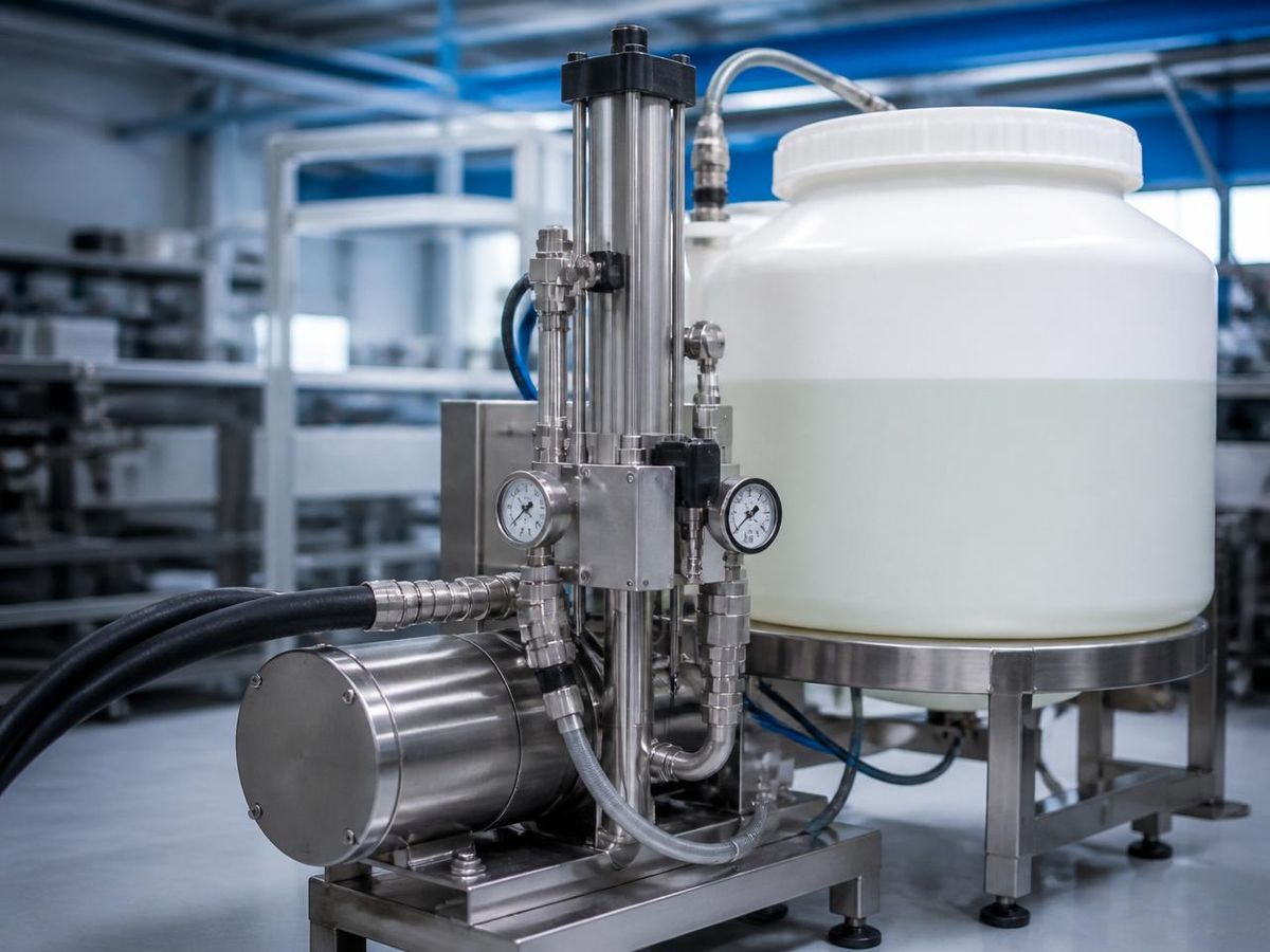 Industrielle Kaltleim-Anlage mit Edelstahlpumpe und Manometer